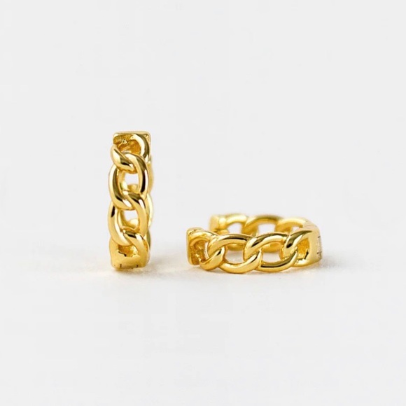 BRAND NEW Shemisli gold chain hoop earrings - Picture 2 of 2